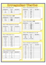 English Worksheet: IRREGULAR VERBS