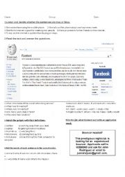 English Worksheet: facebook test, gadgets, if 1st 2nd