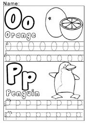 English Worksheet: O and P