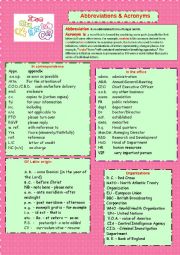 English Worksheet: Abbreviations & Acronyms