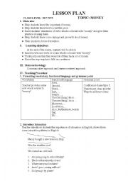 English Worksheet: talk about money