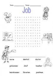 job words puzzle searching