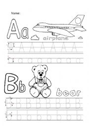 English Worksheet: Letters A and B