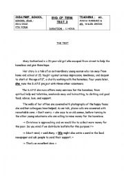 English Worksheet: end of term 3   9th form
