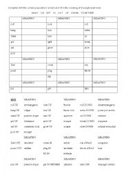 English Worksheet: Some phrasal verbs