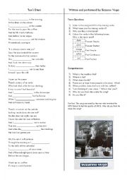 English Worksheet: Suzanne Vega Toms Diner