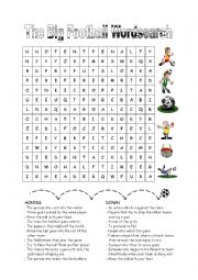 English Worksheet: The Big Football Wordsearch