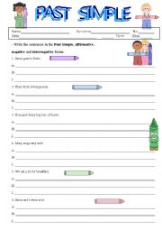 English Worksheet: PAST SIMPLE - All forms