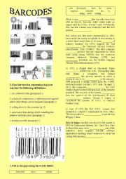 English Worksheet: THE HISTORY OF BARCODES & QR CODES