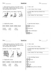 English Worksheet: Test: likes and dislikes + ing gerund