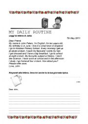 English Worksheet: my daily routines
