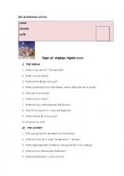 English worksheet: Tales of Arabian Nights exam