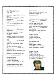 English Worksheet: Goodbye my lover - Simple Past song