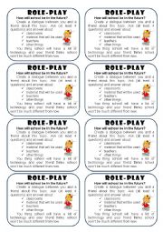 English Worksheet: Role-play about schools in the future