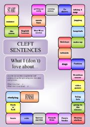 English Worksheet: Cleft Sentence