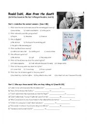 Man from the South by Roald Dahl - Activity worksheet