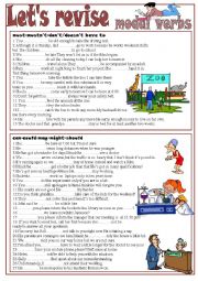 English Worksheet: Lets revise Modal Verbs