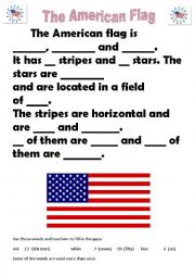 English Worksheet: The American Flag