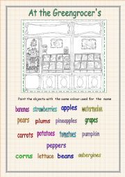 English Worksheet: At the greengrocers