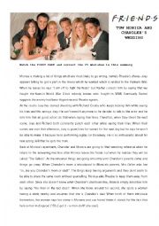 English Worksheet: FRIENDS tow Monica & Chandlers Wedding + KEY!!!!