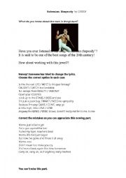 English Worksheet: BOHEMIAN RHAPSODY