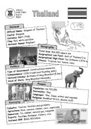 English Worksheet: ASEAN nations fact file - Thailand