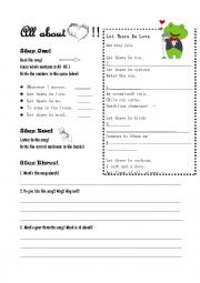 English Worksheet: All About Love