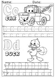 English Worksheet: Letters C and D