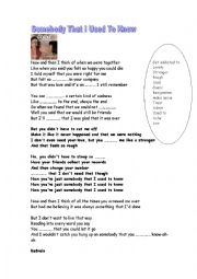 English Worksheet: Song: 