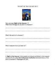 English Worksheet: NIGHT AT THE MUSEUM 2