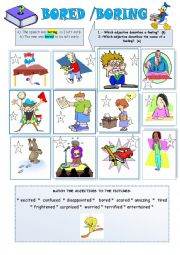 English Worksheet: BORED vs BORING