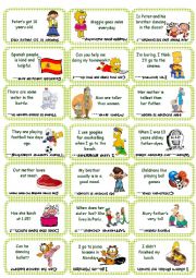 English Worksheet: Find the mistake game card set 1