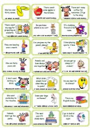 English Worksheet: Find the mistake game card set 2