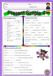 English Worksheet: Present SImple 4