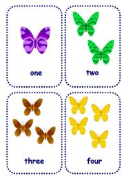 English Worksheet: numbers and colours flashcards