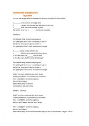 English Worksheet: Somewhere only we Know by Keane
