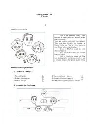 English Worksheet: Test 5th grade