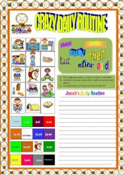 English Worksheet: Crazy daily routine