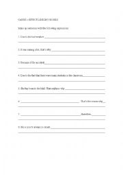 English worksheet: Linking words