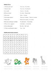 English worksheet: Animals