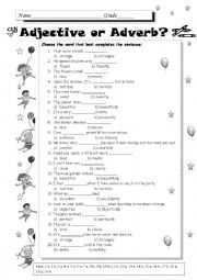 English Worksheet: Adjective or Adverb?