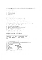 English worksheet: present simple 7 present continuous