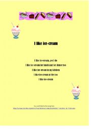English Worksheet: I lke ice-cream