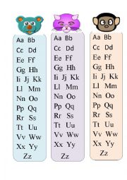 English Worksheet: abc bookmark