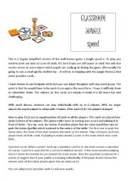 English Worksheet: Game: CLASSROOM JUNGLE SPEED