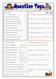 English Worksheet: QUESTION TAGS