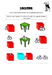 English Worksheet: Locate - prepositions