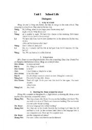 English Worksheet: Dialogue:School Life