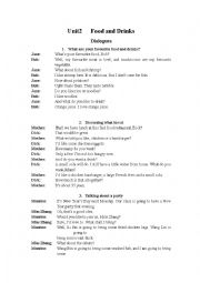 English Worksheet: Dilaloue: Food and drink