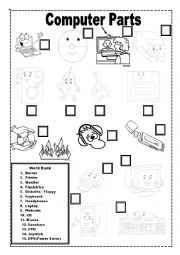 English Worksheet: Computer Parts